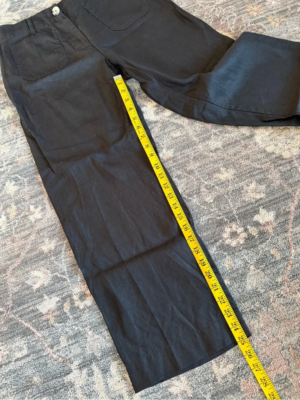 Quince 100% European Linen Patch Pocket Wide Leg Pants 6